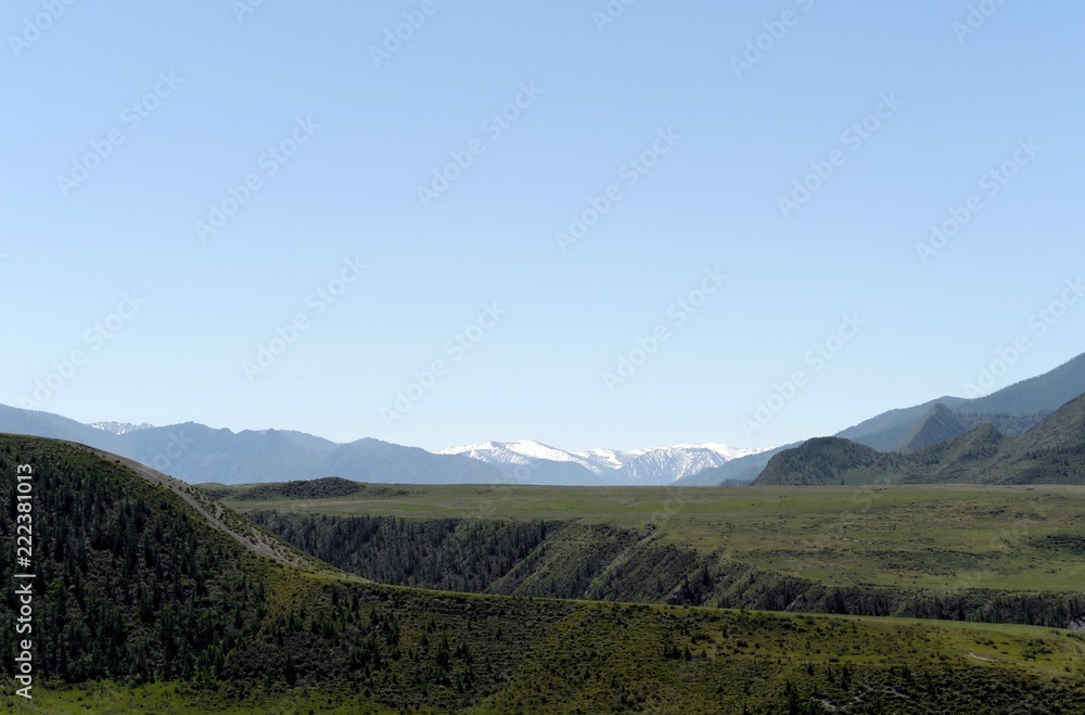 Mountain landscape in the region of the Chuysko-Katun valley. Altai Republic. Siberia