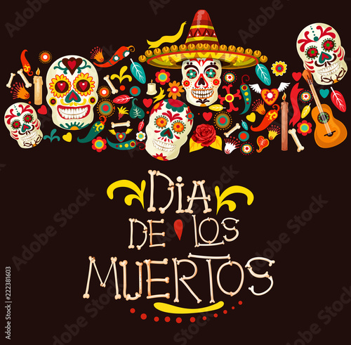 Dia de los Muertos Mexican holiday greeting card