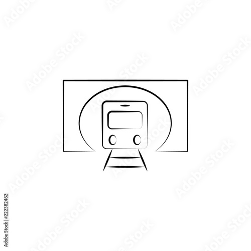 rail road icon. Element of anti aging icon for mobile concept and web apps. Doodle style rail road icon can be used for web and mobile
