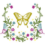 graphic element butterfly with flourishes 3