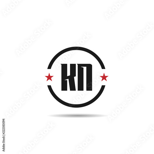 Initial Letter KN Logo Template Design