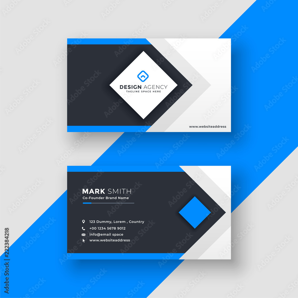 awesome geometric blue business card design awesome geometric blue business card design