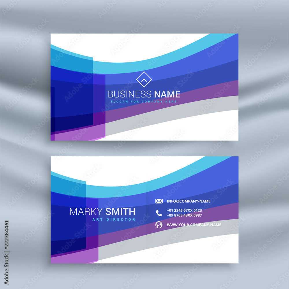 Naklejka premium abstract blue business card template