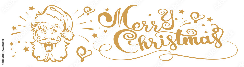Vector Christmas Card, Santa Claus and text Merry Christmas Vector Christmas Card, Santa Claus and text Merry Christmas
