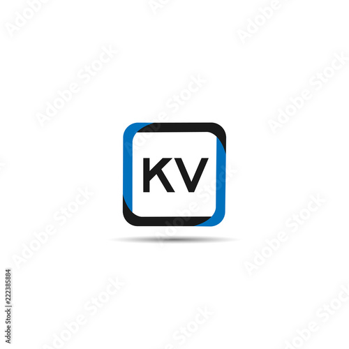 Free Download Initial Letter KV Logo Template Design - GFXLoad