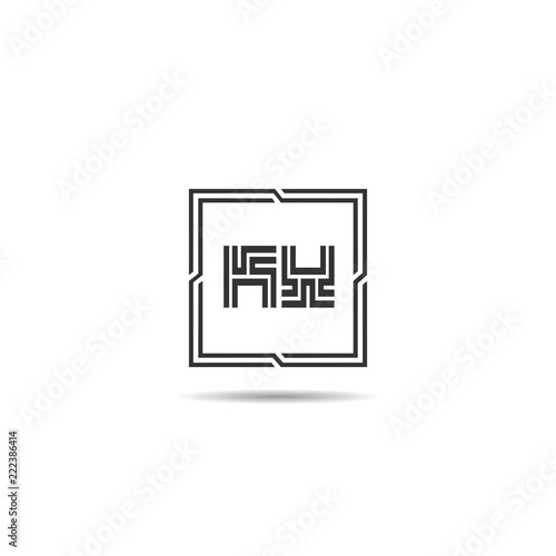 Initial Letter KX Logo Template Design