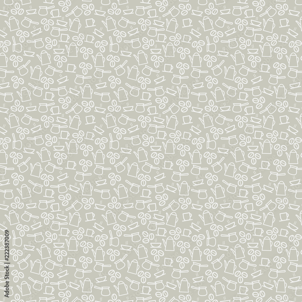 Coffee vector seamless pattern background