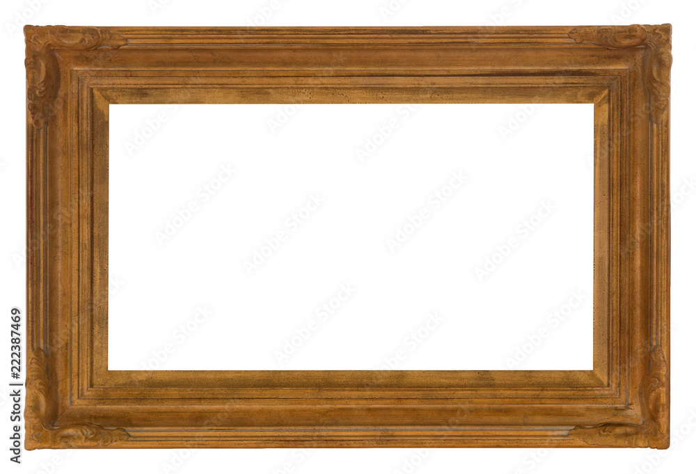 An isolated wooden frame for photos and art An isolated wooden frame for photos and art