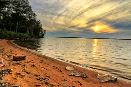 Fototapeta Sault Ste Marie Michigan at sunset