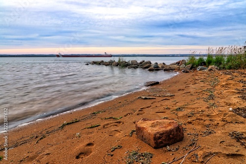 Cuadro en lienzo Sault Ste Marie Michigan at sunset