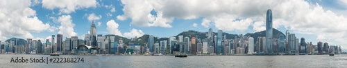 Panorama view of Hong Kong skyline from kowloon
