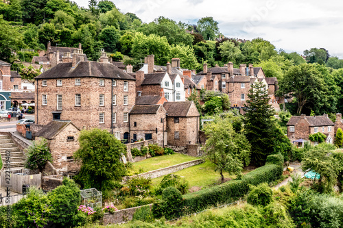Houses and the River Severn in Iron Bridge Gorge in Shropshire, England  photo