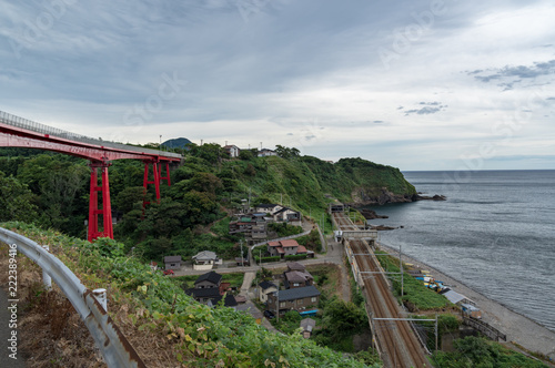 米山大橋と海のある景色 新潟県 柏崎