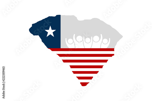 South Carolina People Support Vector Illustration