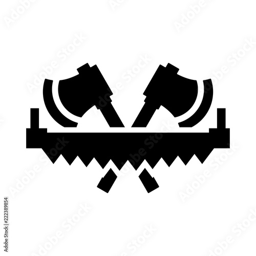 Lumberjack Logo. Timber Icon. Logging Symbol. Vector Eps 08.