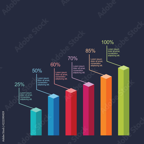 Bar Chart Graph Diagram Statistical Business Infographic Illustration