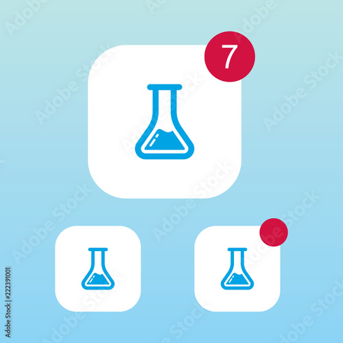 Chemistry Flask or Beaker Icon With Notification