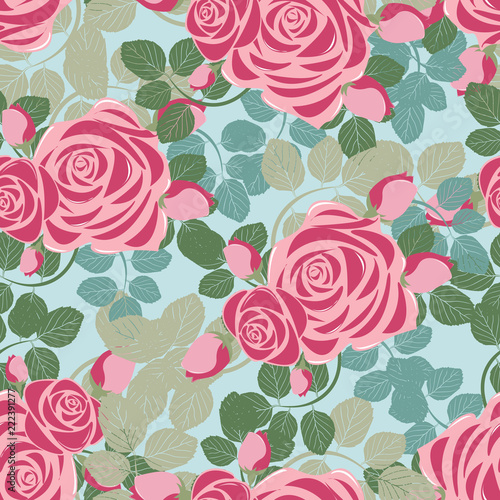 Floral Flower Seamless Pattern Wallpaper Background Wrap Illustration