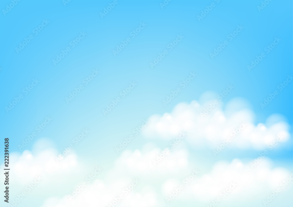Blue sky with white clouds. Vector illustration Blue sky with white clouds. Vector illustration