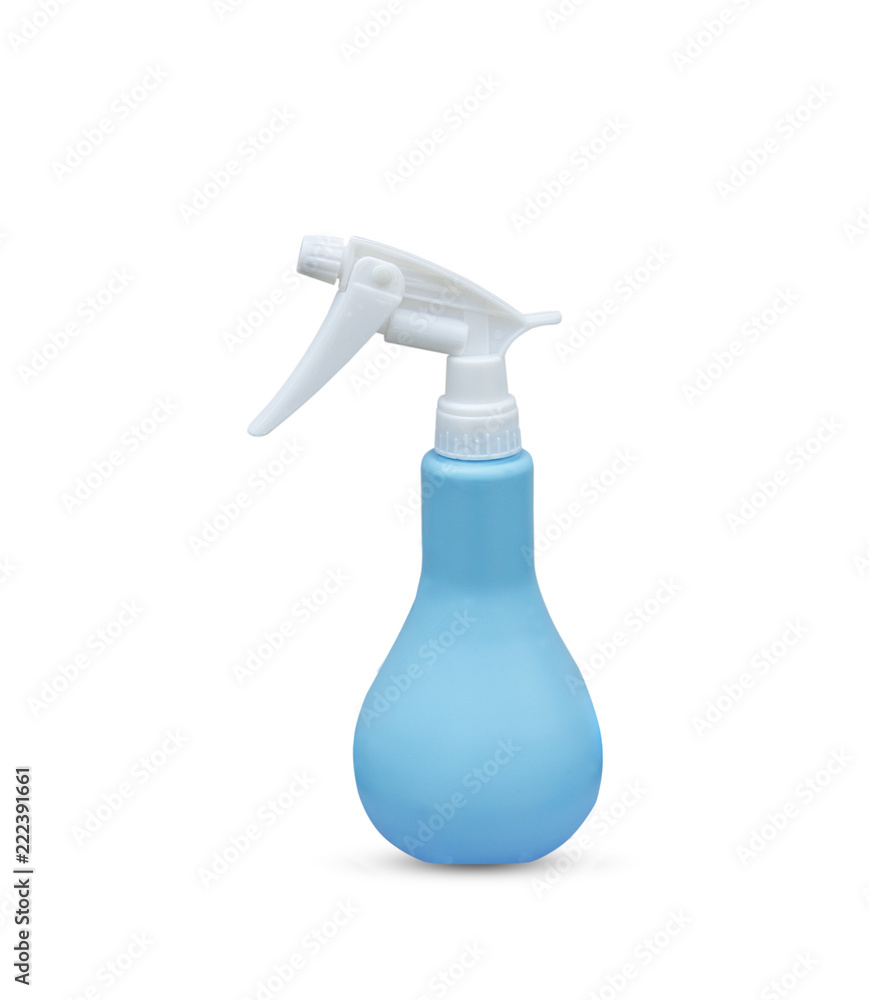 plastic hand spray bottle isolated on white background