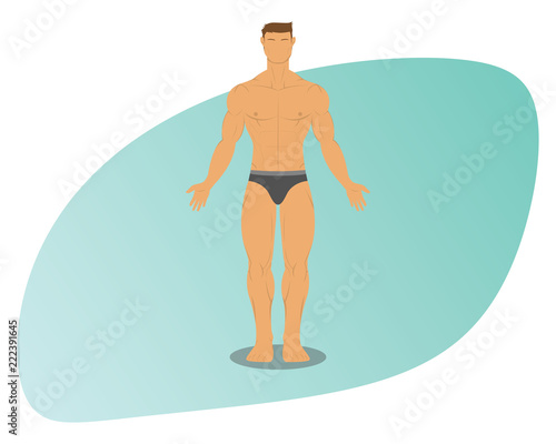 a muscular men body for beach show bodybuilding sixpack