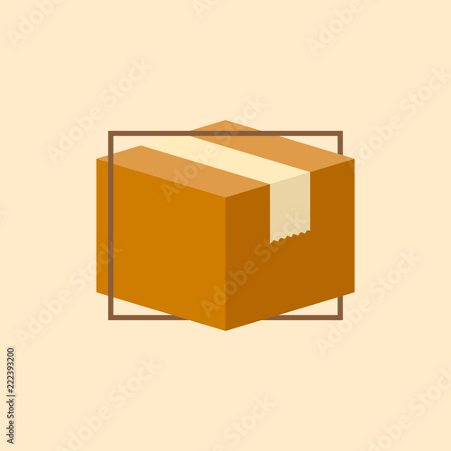 Cardboard vector flat, shipping, packaging, delivery flat design vector illustration