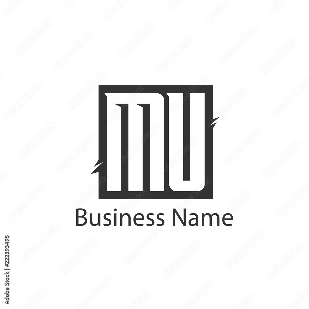 Initial Letter MU Logo Template Design