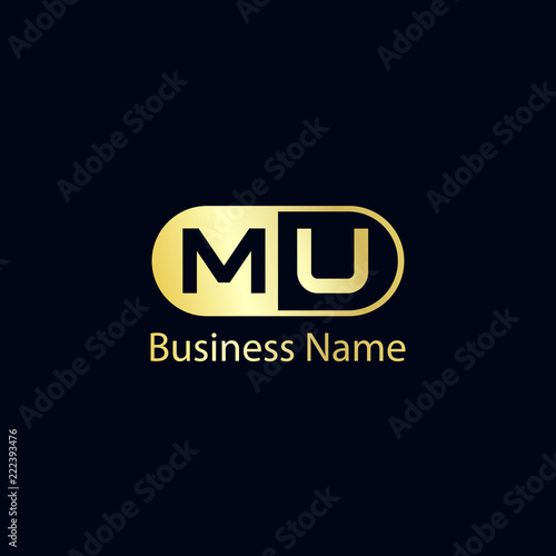 Initial Letter MU Logo Template Design