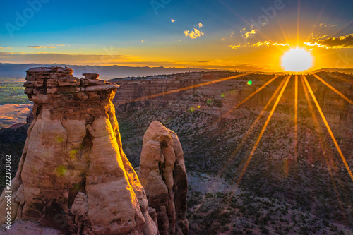 Beautiful Sunrise Hike at the Colorado National Monument in Grand Junction, Colorado photo
