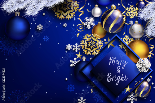Modern blue Christmas composition
