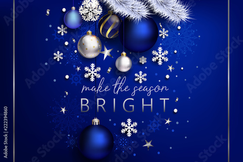 Modern blue Christmas composition
