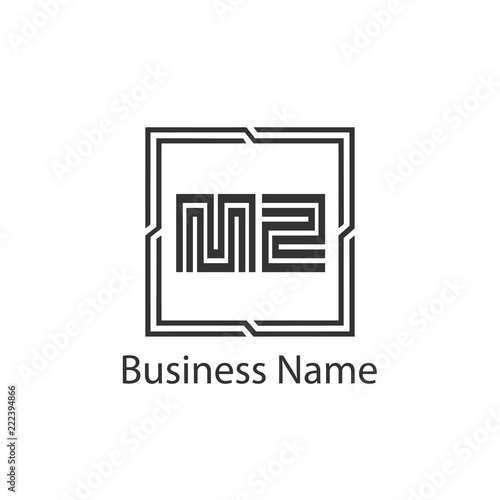 Initial Letter MZ Logo Template Design