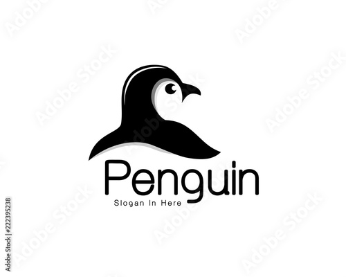 head penguin view back logo art