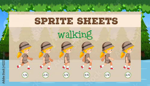 Sprite Sheet girl walking