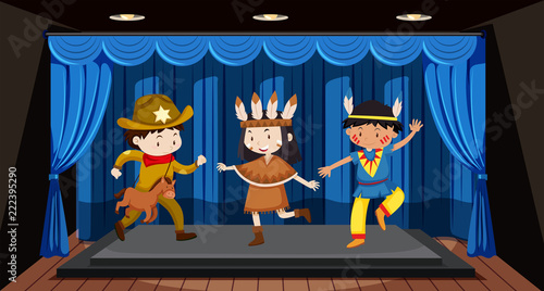 Children performing on stage