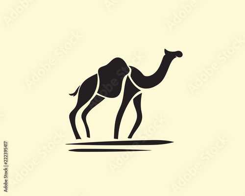 Walking camel part art logo