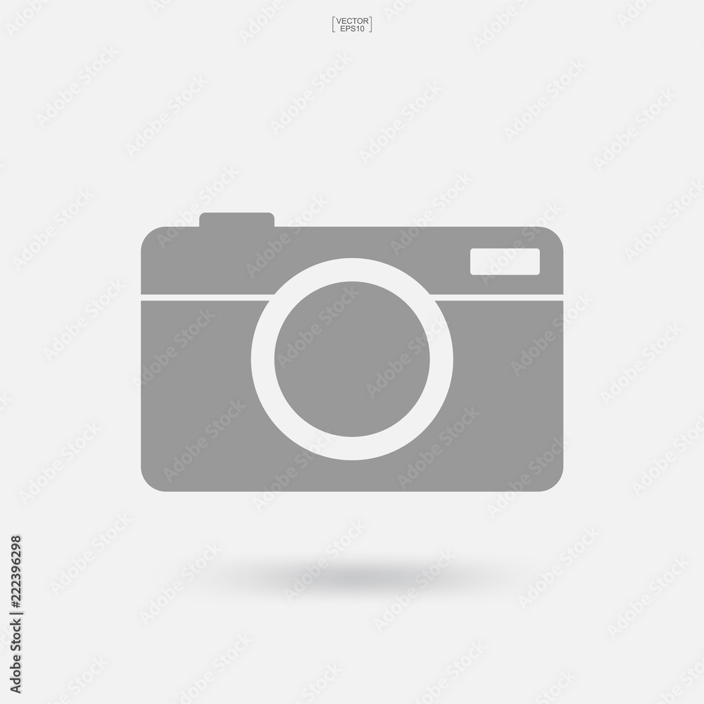 Camera sign and symbol. Photo icon or image icon with soft shadow. Vector. Camera sign and symbol. Photo icon or image icon with soft shadow. Vector.