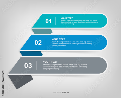 Banner paper tag for business background. Vector.