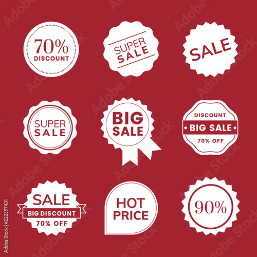 Set of promotion badge vectors