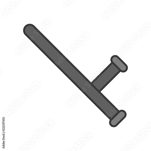 police baton or night stick, police related icon editable stroke