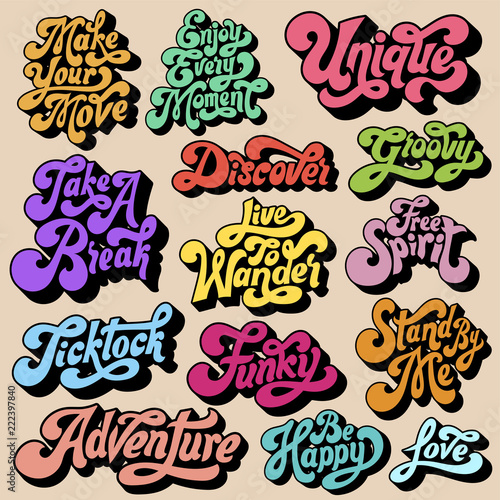 Mixed set of motivational typography