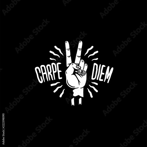 Carpe diem motivational illustration vector
