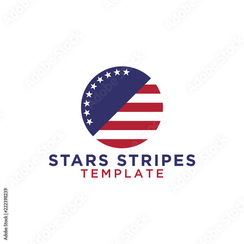 Free Download Circle stars and stripes logo design template vector - GFXLoad