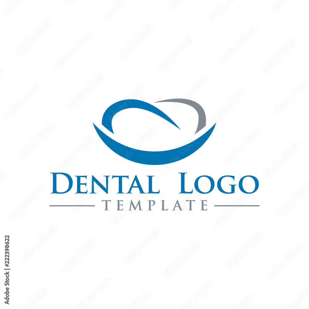 Illustration of dental logo design template vector