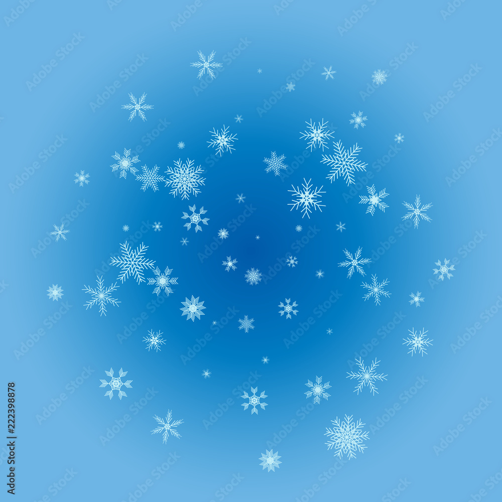 Vector Illustration of a Winter Background with Snowflakes