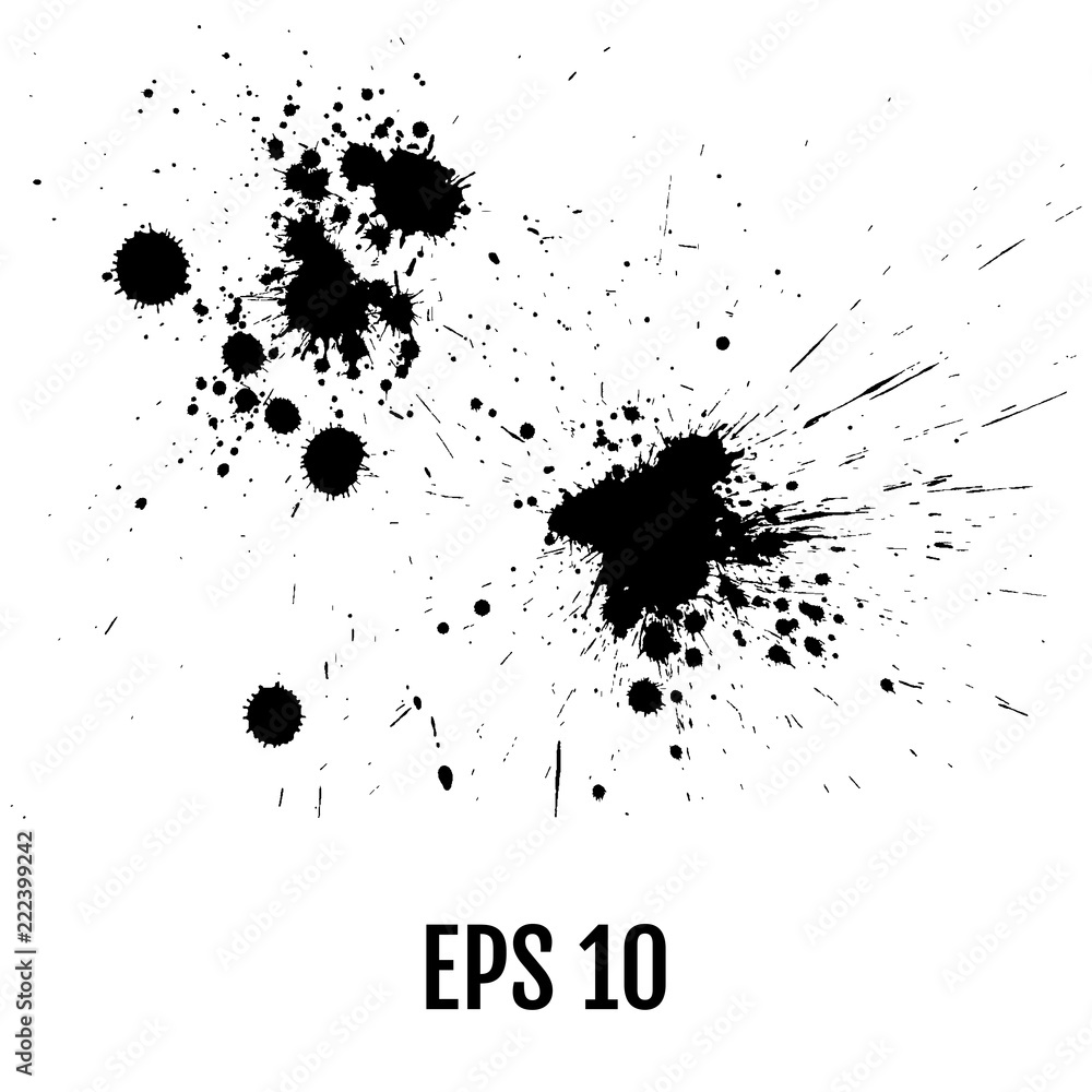 Collection of Various Ink Blot Splatters. All elements are not grouped. Vector illustration. Collection of Various Ink Blot Splatters. All elements are not grouped. Vector illustration.
