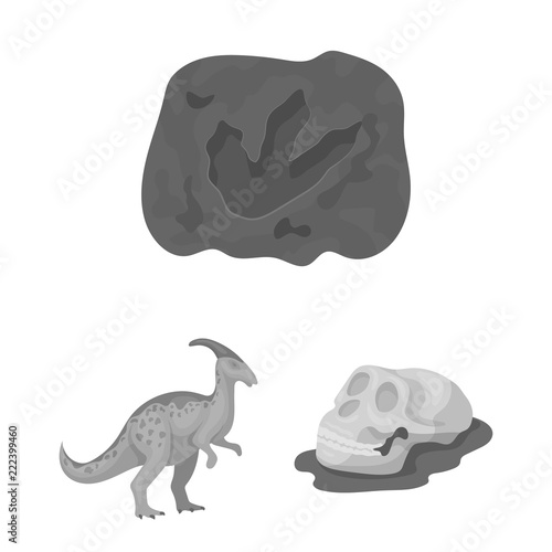 Different dinosaurs monochrome icons in set collection for design. Prehistoric animal vector symbol stock web illustration.