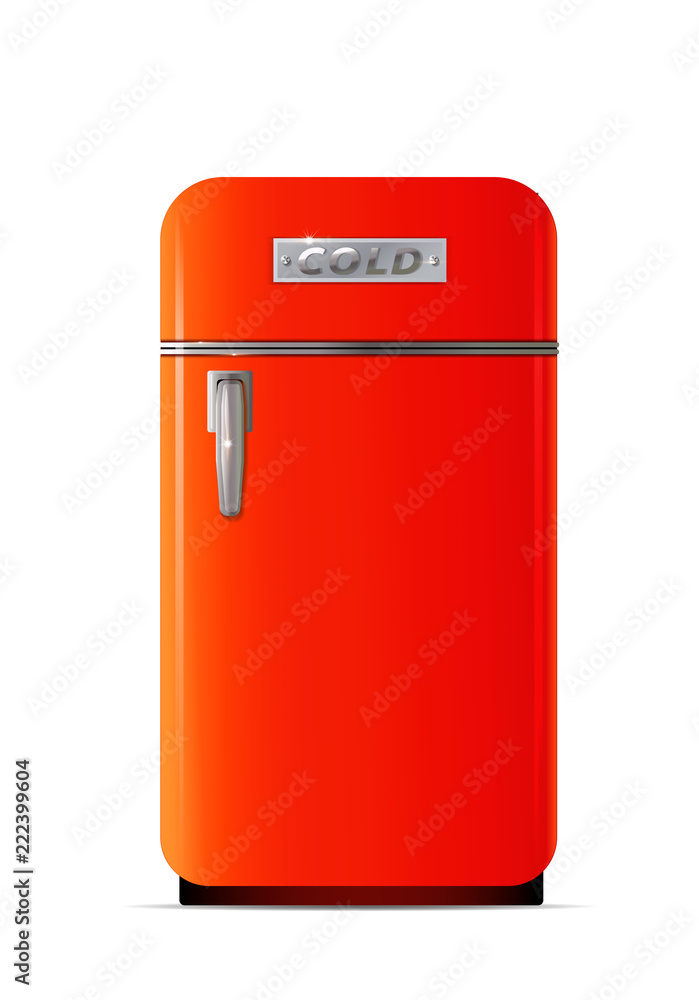 Retro fridge icon. Flat illustration of retro fridge vector icon Retro fridge icon. Flat illustration of retro fridge vector icon