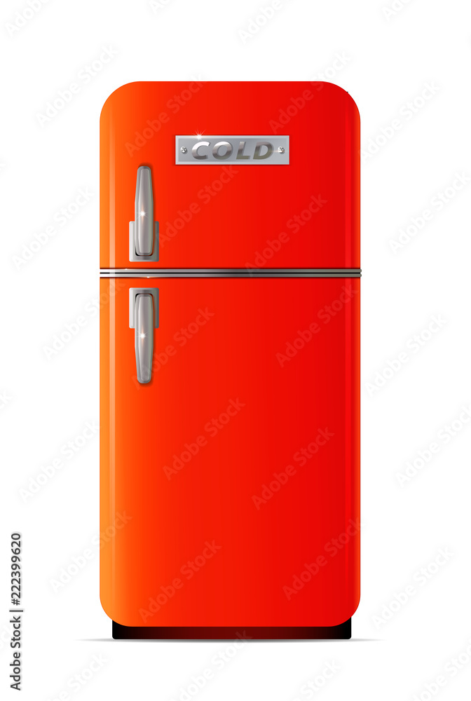Retro fridge icon. Flat illustration of retro fridge vector icon Retro fridge icon. Flat illustration of retro fridge vector icon