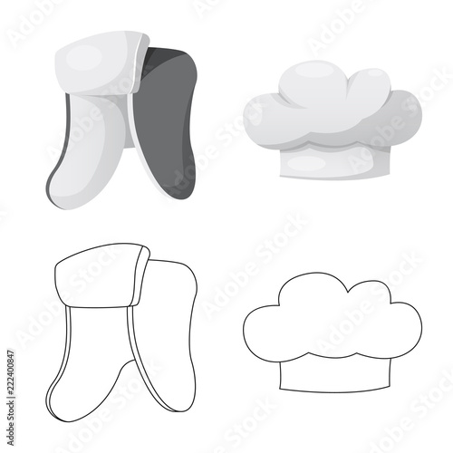 Isolated object of headgear and cap sign. Collection of headgear and accessory stock symbol for web.